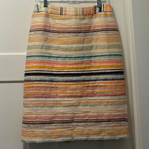 Trina Turk cotton tweed multicolor stripe skirt. Matching jacket sold separately